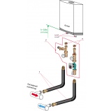 Подключение одного котла к каскадной системе с патрубками G 1 ½’’ (или G 1 ¼ ’’)